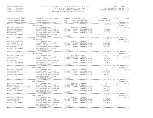 STATE OF NEW YORK 2 0 1 1 ... - City of Hornell