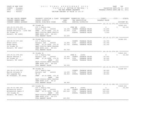 STATE OF NEW YORK 2 0 1 1 ... - City of Hornell