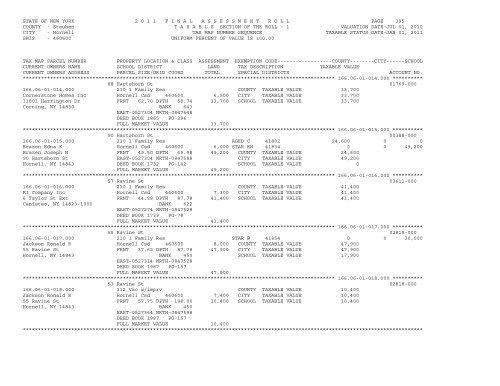 STATE OF NEW YORK 2 0 1 1 ... - City of Hornell