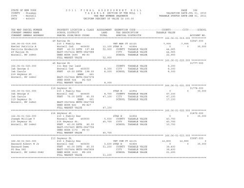 STATE OF NEW YORK 2 0 1 1 ... - City of Hornell