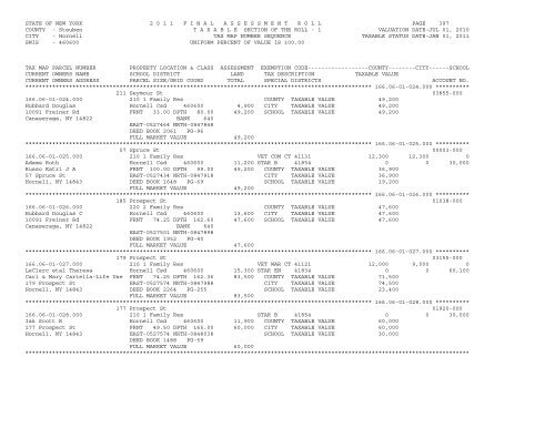 STATE OF NEW YORK 2 0 1 1 ... - City of Hornell