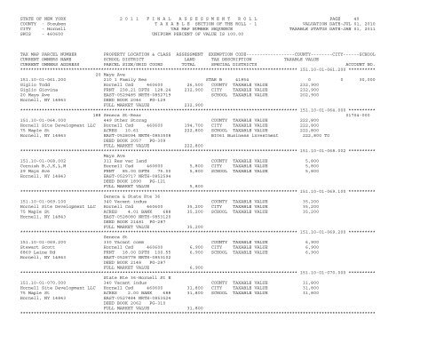 STATE OF NEW YORK 2 0 1 1 ... - City of Hornell