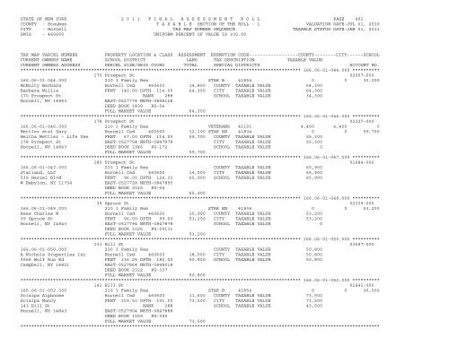 STATE OF NEW YORK 2 0 1 1 ... - City of Hornell