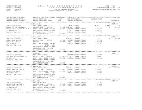 STATE OF NEW YORK 2 0 1 1 ... - City of Hornell