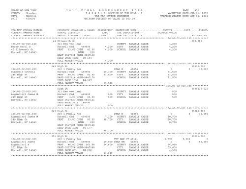 STATE OF NEW YORK 2 0 1 1 ... - City of Hornell