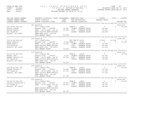 STATE OF NEW YORK 2 0 1 1 ... - City of Hornell