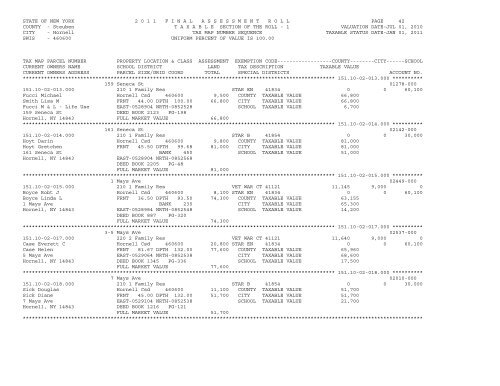 STATE OF NEW YORK 2 0 1 1 ... - City of Hornell