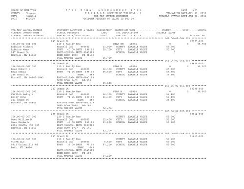 STATE OF NEW YORK 2 0 1 1 ... - City of Hornell