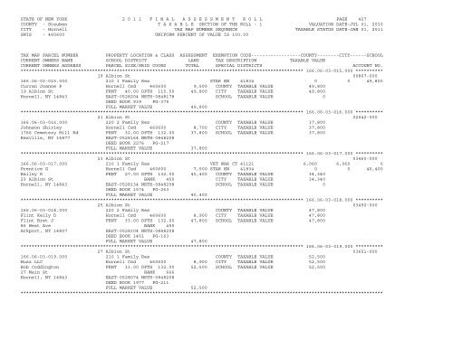 STATE OF NEW YORK 2 0 1 1 ... - City of Hornell