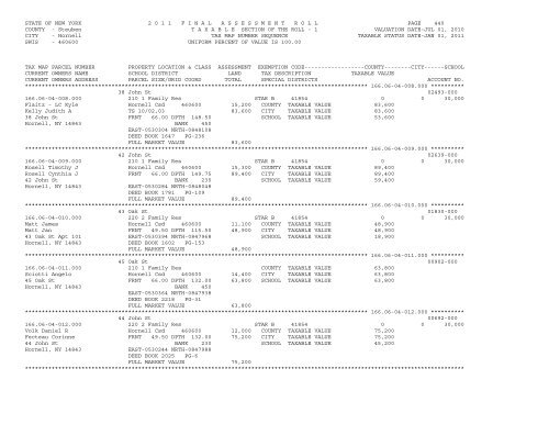 STATE OF NEW YORK 2 0 1 1 ... - City of Hornell