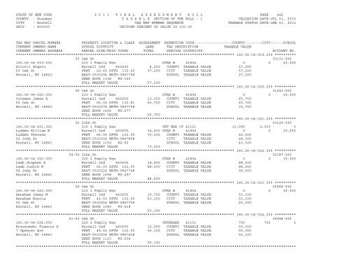 STATE OF NEW YORK 2 0 1 1 ... - City of Hornell