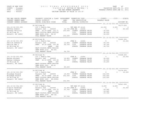 STATE OF NEW YORK 2 0 1 1 ... - City of Hornell