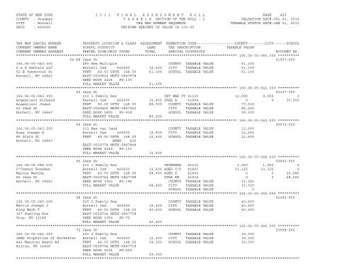 STATE OF NEW YORK 2 0 1 1 ... - City of Hornell