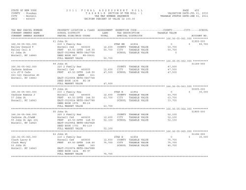 STATE OF NEW YORK 2 0 1 1 ... - City of Hornell