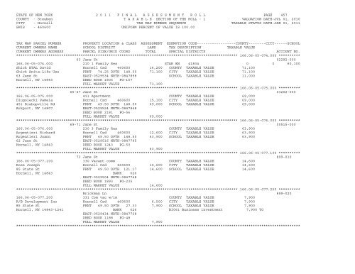 STATE OF NEW YORK 2 0 1 1 ... - City of Hornell