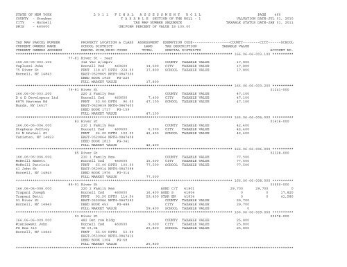 STATE OF NEW YORK 2 0 1 1 ... - City of Hornell