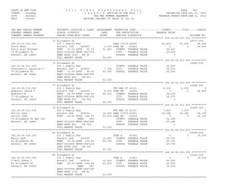 STATE OF NEW YORK 2 0 1 1 ... - City of Hornell