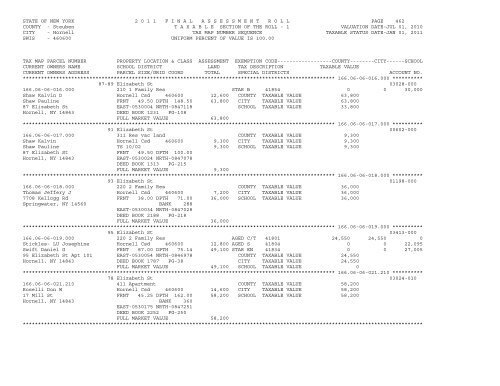 STATE OF NEW YORK 2 0 1 1 ... - City of Hornell