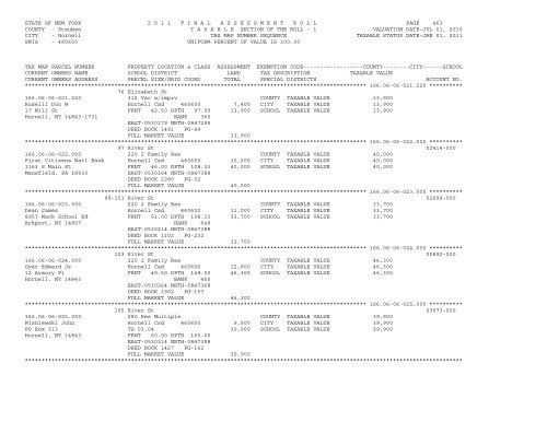 STATE OF NEW YORK 2 0 1 1 ... - City of Hornell