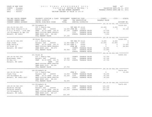 STATE OF NEW YORK 2 0 1 1 ... - City of Hornell