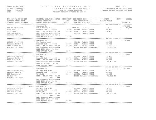 STATE OF NEW YORK 2 0 1 1 ... - City of Hornell