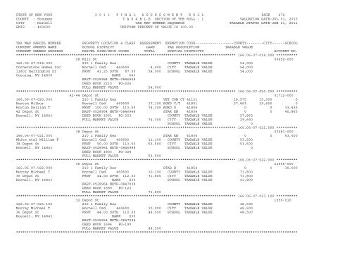 STATE OF NEW YORK 2 0 1 1 ... - City of Hornell