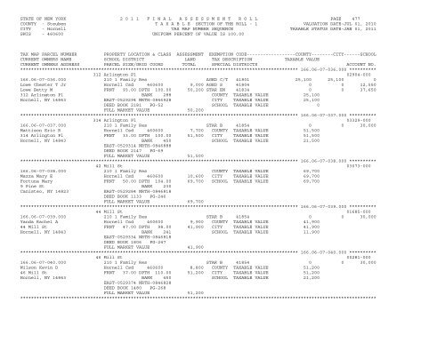 STATE OF NEW YORK 2 0 1 1 ... - City of Hornell