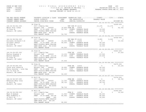 STATE OF NEW YORK 2 0 1 1 ... - City of Hornell