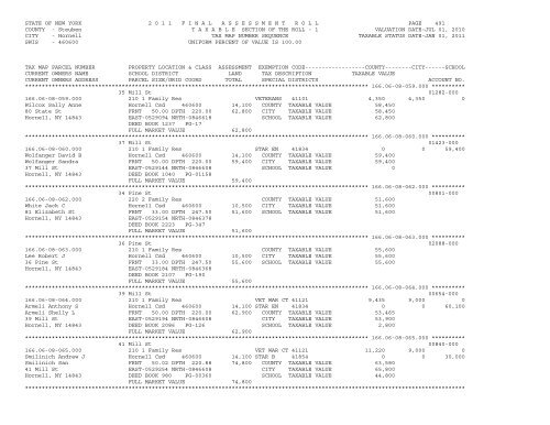 STATE OF NEW YORK 2 0 1 1 ... - City of Hornell