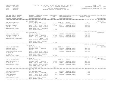 STATE OF NEW YORK 2 0 1 1 ... - City of Hornell