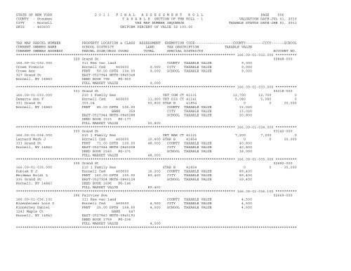 STATE OF NEW YORK 2 0 1 1 ... - City of Hornell