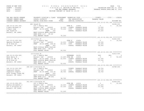 STATE OF NEW YORK 2 0 1 1 ... - City of Hornell