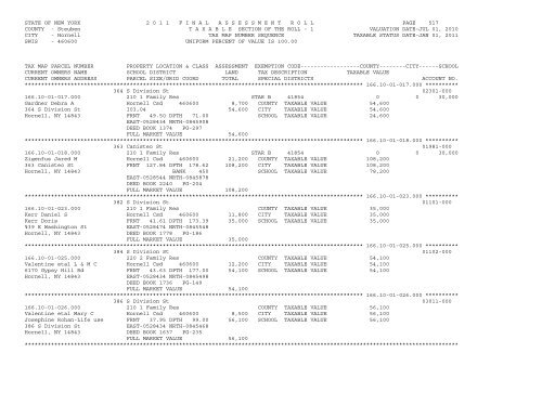 STATE OF NEW YORK 2 0 1 1 ... - City of Hornell