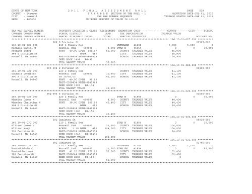 STATE OF NEW YORK 2 0 1 1 ... - City of Hornell