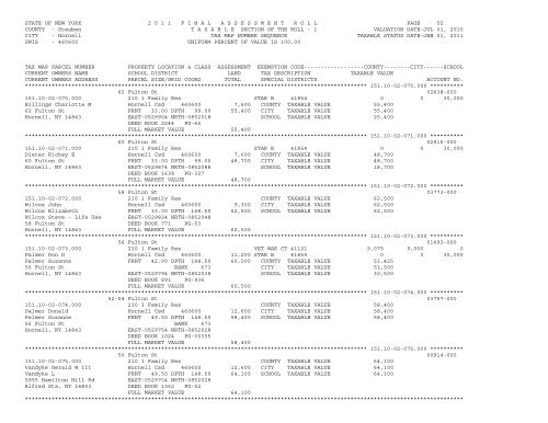 STATE OF NEW YORK 2 0 1 1 ... - City of Hornell