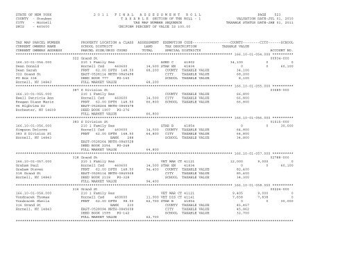 STATE OF NEW YORK 2 0 1 1 ... - City of Hornell