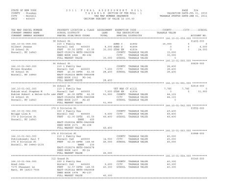 STATE OF NEW YORK 2 0 1 1 ... - City of Hornell