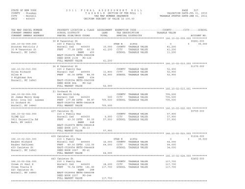 STATE OF NEW YORK 2 0 1 1 ... - City of Hornell