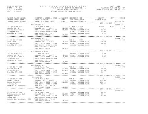 STATE OF NEW YORK 2 0 1 1 ... - City of Hornell