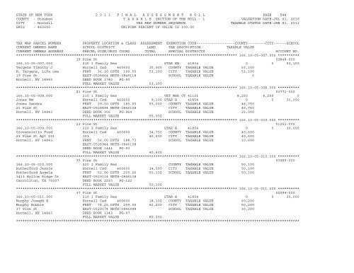 STATE OF NEW YORK 2 0 1 1 ... - City of Hornell