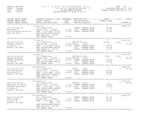 STATE OF NEW YORK 2 0 1 1 ... - City of Hornell