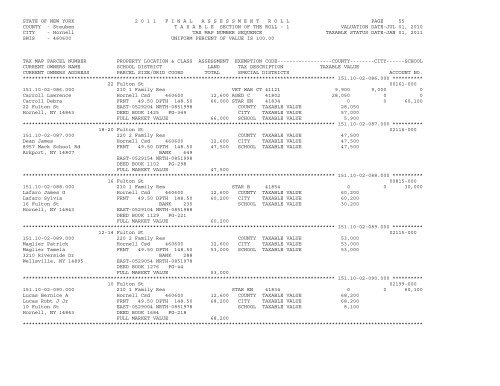 STATE OF NEW YORK 2 0 1 1 ... - City of Hornell