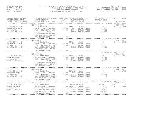 STATE OF NEW YORK 2 0 1 1 ... - City of Hornell