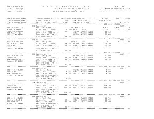 STATE OF NEW YORK 2 0 1 1 ... - City of Hornell