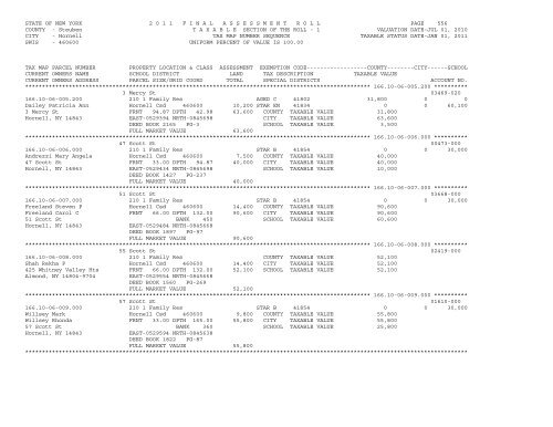 STATE OF NEW YORK 2 0 1 1 ... - City of Hornell