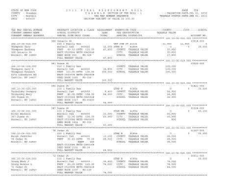 STATE OF NEW YORK 2 0 1 1 ... - City of Hornell