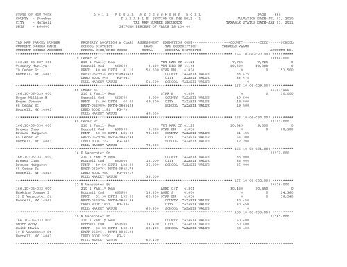 STATE OF NEW YORK 2 0 1 1 ... - City of Hornell