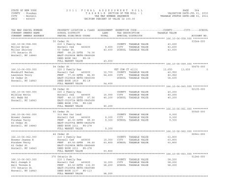 STATE OF NEW YORK 2 0 1 1 ... - City of Hornell