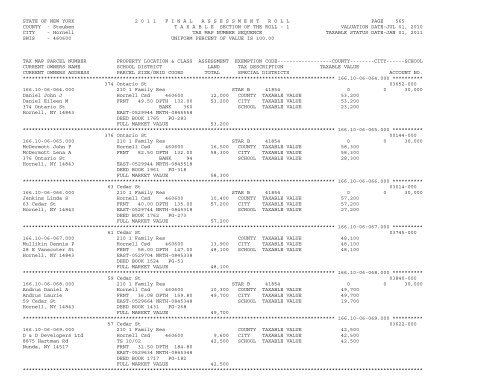 STATE OF NEW YORK 2 0 1 1 ... - City of Hornell