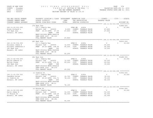 STATE OF NEW YORK 2 0 1 1 ... - City of Hornell